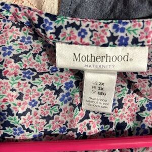 Motherhood Maternity Pink and Blue Floral Blouse